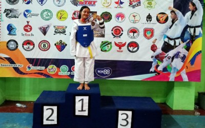 Ekstrakurikuler Taekwondo SMK Manangga Pratama Juara I Under 44Kg Puteri